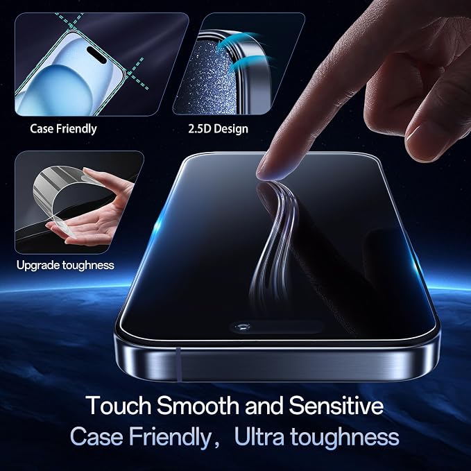 Screen Protector for iPhone 15 Pro Max, HD Clear, 9H Hardness, No Bubbles - Image 7