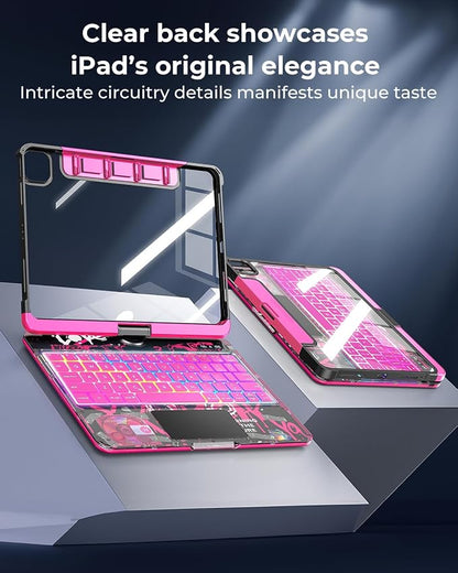 SIBEITU Keyboard Case for iPad Pro 11 Inch, 360 Rotatable iPad Pro 11 Clear - Image 7