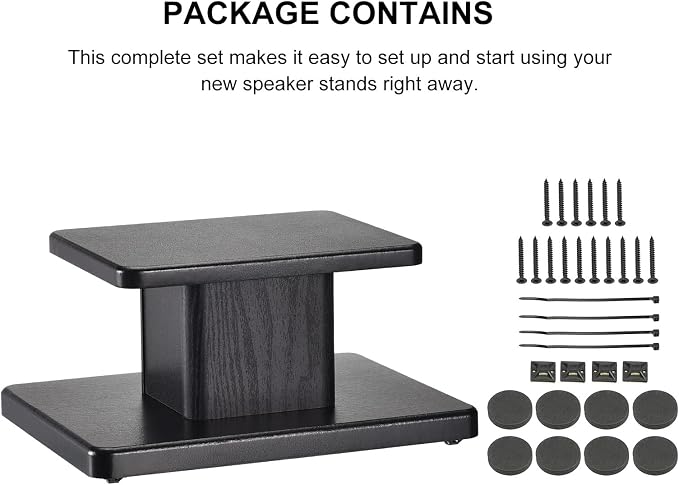 MECCANIXITY Wood Speaker Stands, 2 Pack 11.8 Inch Universal Speaker Stand - Image 7