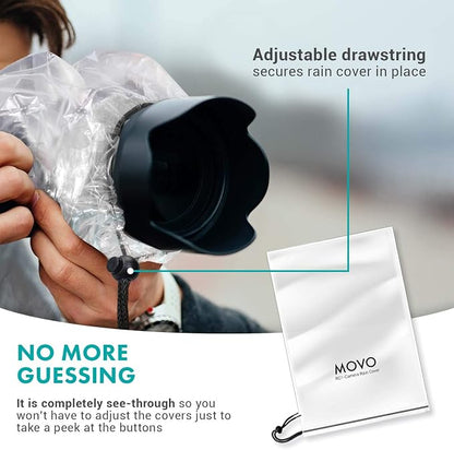 Movo RC1 Clear Rain Cover for DSLR Camera and Lens up to 18" Long - Image 6