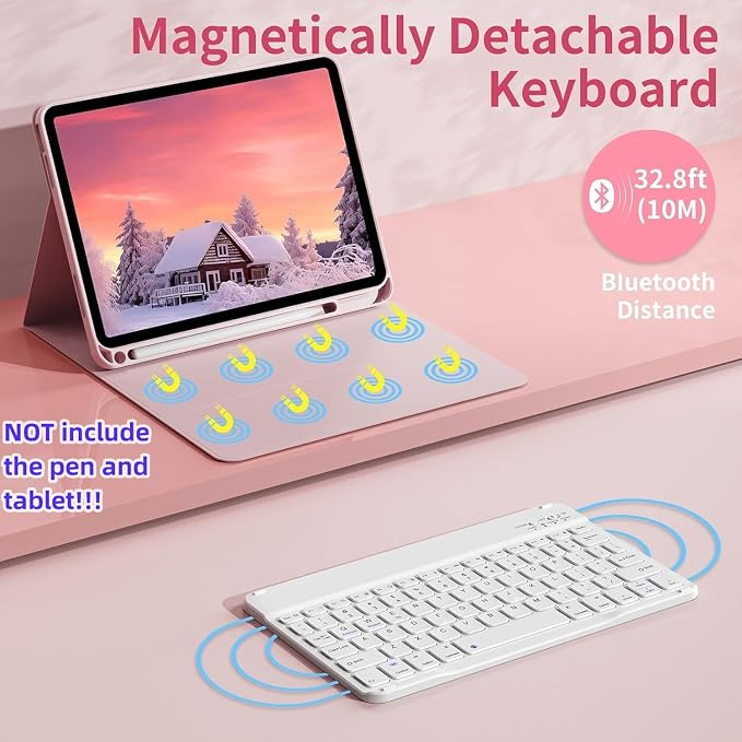 Keyboard Case for Galaxy Tab S10 Lite/ S10 FE/ S9 FE/S9/S8/S7, Slim Lightweight - Image 3
