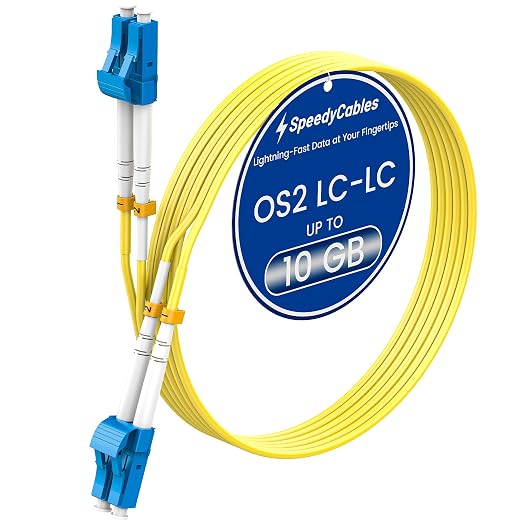 SpeedyCables- OS2 LC to LC Fiber Patch Cable 5m/16ft, 1G/10Gb 9/125um Single by SpeedyCables