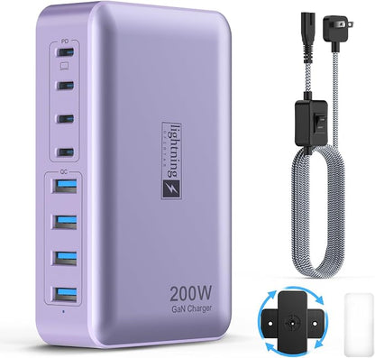 8-Port Type C Fast Charger Block 200W by lightningofertas