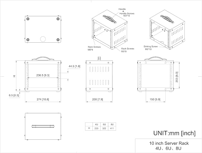 4U Small Network Cabinet-10 inch Server Rack - Image 2