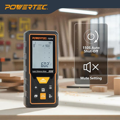 POWERTEC Laser Measure 165 ft Digital Distance Meter - Image 6