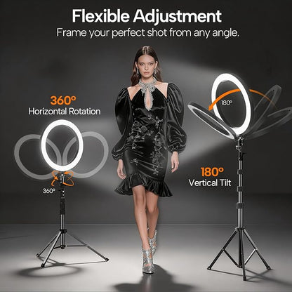 EMART 10" Ring Light with 55" Extendable Tripod Stands and Phone Holder - Image 5