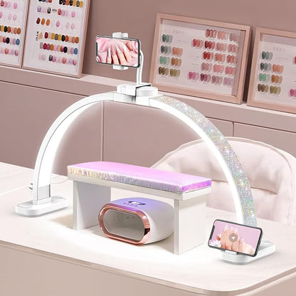 LIONVISON Half Moon Light for Nail Desk: 31-inch Manicure Table Light - 48W by WelcometovisitLIONVISON