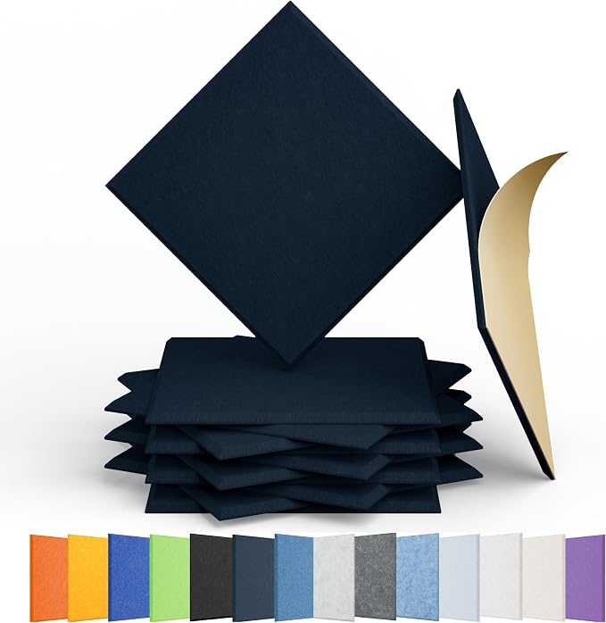 12 Pack Acoustic Panels Self Adhesive Sound Proof Foam, High Density Sound by Amantech