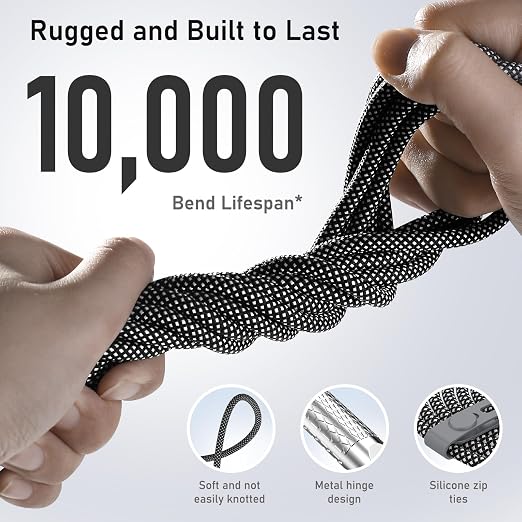 USB C to USB C Cable10ft, 240W 2-Pack Braided 180°Rotating Type C Charging - Image 6