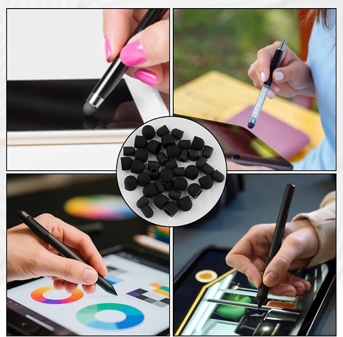 30PCS Rubber Tips for Stylus Pens, 2 Size 0.2'' & 0.28'' Replacement Nibs for - Image 6