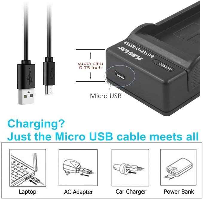 Kastar Battery & Slim USB Charger forr CR-V3 LB-01 and Olympus C3000 D565 D-100 - Image 3