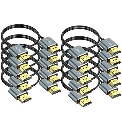 Twozoh Slim 4K HDMI Cable 3.3FT 10 Pack, Ultra Thin & Flexible Skinny HDMI to by Twozoh