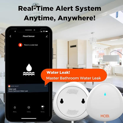 MOBI Smart WiFi Water Leak Detector Sensor, App Alerts, Flood & Leak Alarm - Image 6