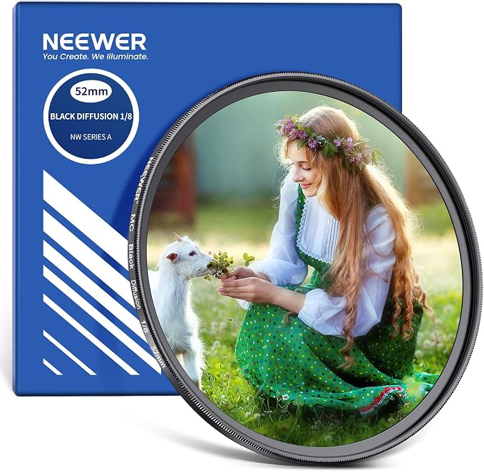 NEEWER 52mm Black Diffusion 1/8 Filter by Neewer