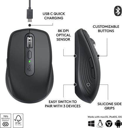Logitech MX Anywhere 3S Compact Wireless Mouse, Fast Scrolling, 8K DPI - Image 6
