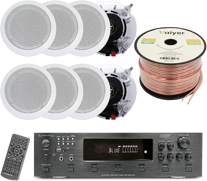 Vaiyer Home Theater System Kit, 6-Channel 6000 Watts Bluetooth Amplifier by Vaiyer