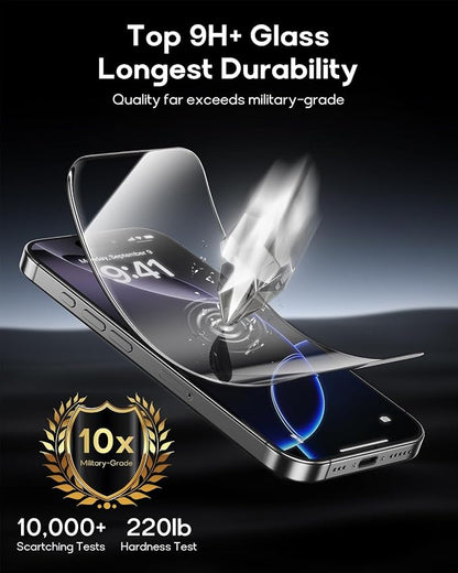 3 Pack for iPhone 15 Pro Tempered Glass Screen Protector:9H+ Durable, Auto - Image 6