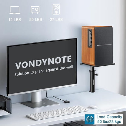 Set of 2 Studio Monitor Stands Desktop Clamp Speaker Stands Against The Wall - Image 4