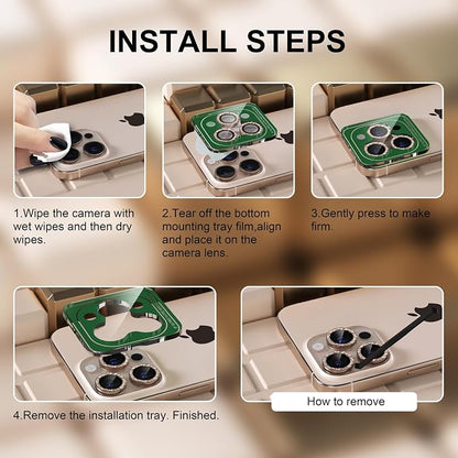 Misea Compatible for iPhone 16 Pro/iPhone 16 Pro Max Camera Lens Protector Bling - Image 7