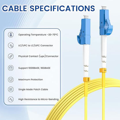 0.5m/1.6ft OS2 LC to LC Fiber Patch Cable, 1G/10Gb 9/125um SIMPLEX SMF Single - Image 5
