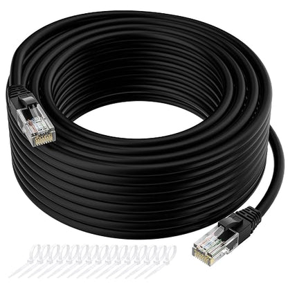 Cat5e Ethernet Cable 25 FT, Long Cat 5e Internet Cable, Standard RJ45 Connector by Kxable