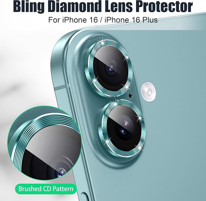 AGVEE 3+3 6 Pack for iPhone 16 6.1" / 16 Plus 6.7" Camera Lens Cover Protector - Image 4
