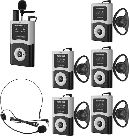 Retekess T130U Wireless Tour Guide System, 200 m, HiFi U-Band Digital Sound by Retekess