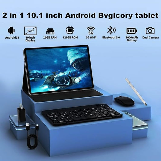 Android 14 Tablet with Keyboard，16GB RAM 128GB ROM 1TB Expand, 8000mAh Battery - Image 2