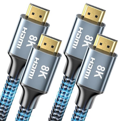 8K HDMI Cable 15 ft 2Pack, 48Gbps High Speed HDMI 2.1 Cable, Braided HDMI Cable by CABNEER