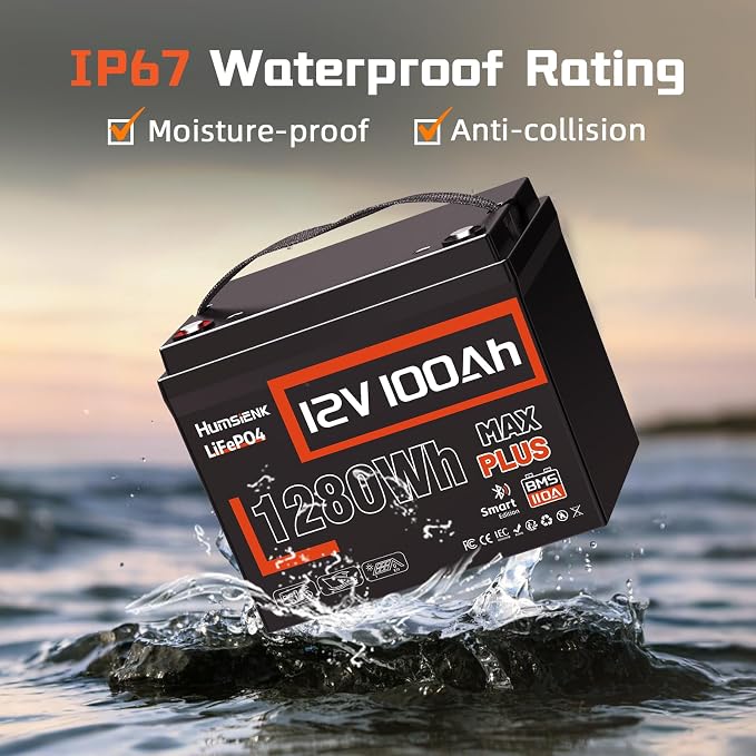 4 PCS 12V 100Ah LiFePO4 Lithium Battery MAX PLUS, Built-in 110A BMS & Bluetooth - Image 7
