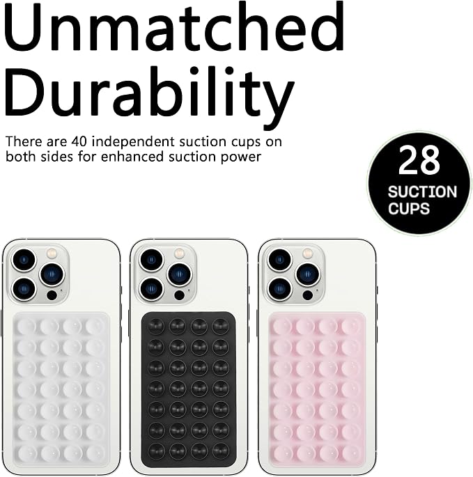 Silicone Double-Sided Suction Phone Case Detachable Mount, ASMR/Fidget Sticky - Image 6