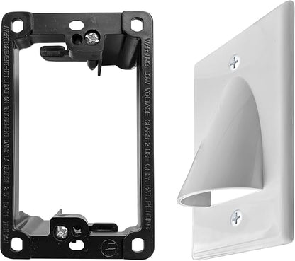 BestMounts - 1 Pack In Wall Cable Management Kit - Recessed Wall Plate Cable by BestMounts