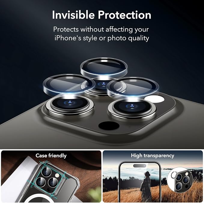 ESR 3+1 Pack for iPhone 15 Pro Privacy Screen Protector Set, Anti-spy - Image 4