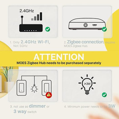 MOES 2nd Generation Zigbee Smart Switches, No Netural Wire, Require MOES Zigbee - Image 8
