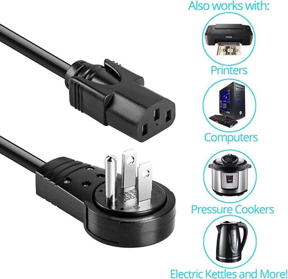 Maximm Monitor Computer Power Cord 5 Ft Flat Plug 360° Rotating PC Cable 3 - Image 2