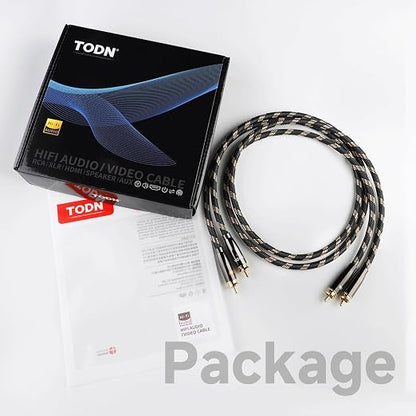 TODN High End RCA Cables for Audiophile 2 RCA Male to Male Stereo Audio Cable - Image 8