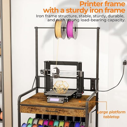 3D Printer Stand with Power Hub and Top Storage Shelf – Heavy Duty X-Bracket - Image 5