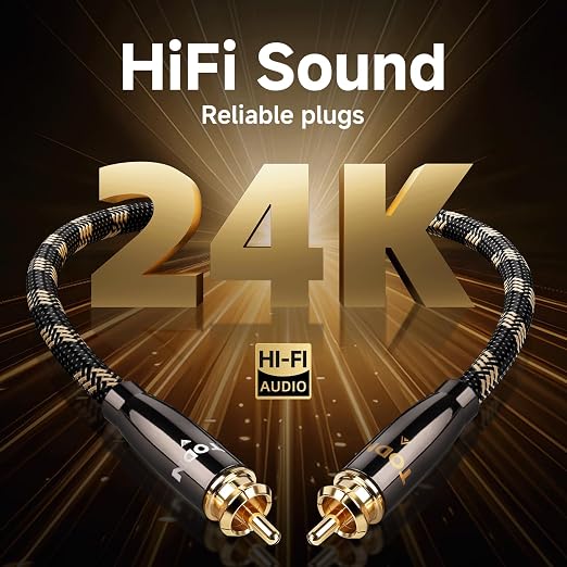 TODN High End RCA Cables for Audiophile 2 RCA Male to Male Stereo Audio Cable - Image 4