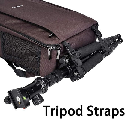 Cwatcun Camera Backpack with Rain Cover, Tripod Holder, USB Port, 15.6" Laptop - Image 6
