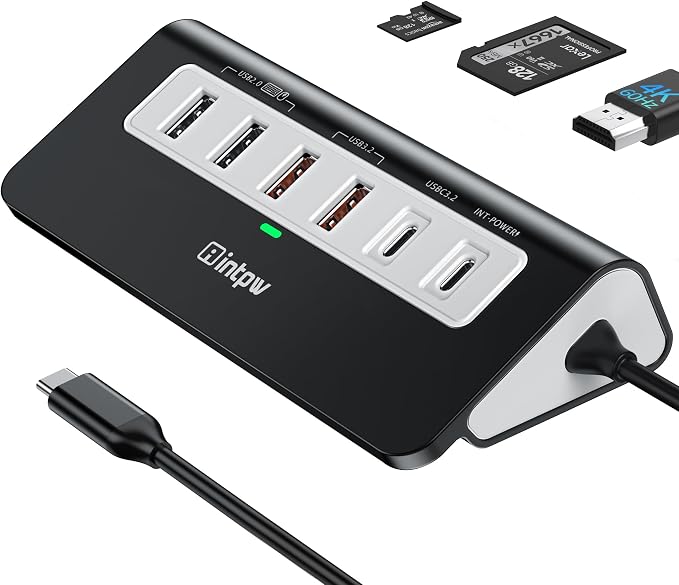 USB C Hub 10Gbps, 9-in-1 USB C Docking station by intpw