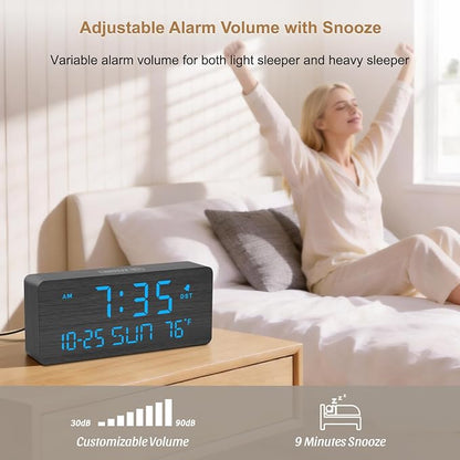 DreamSky Wooden Digital Alarm Clocks - Image 3