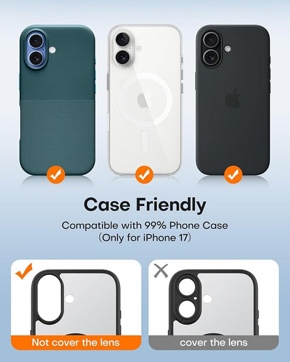 TAURI 2 Pack for iPhone 17 Camera Lens Protector, Full Coverage Military-Grade - Image 4