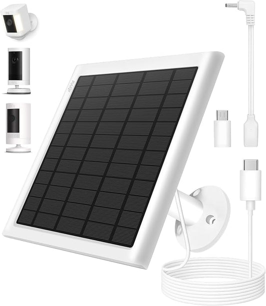 8W Solar Panel for Ring Camera, Solar Panel Charger Compatible by PUUQII
