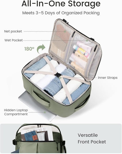 LOVEVOOK 40L Travel Backpack for Women, Airline Approved Carry On Luggage - Image 3