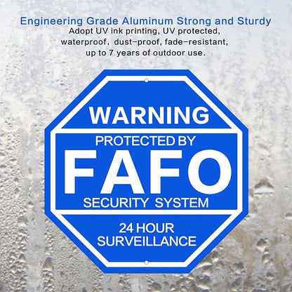 2Pack 10'' x 10'' Protected by FAFO Reflective Funny Security Sign, - Image 3