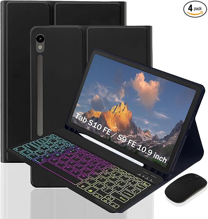 Keyboard Case for Samsung Galaxy Tab S10 FE / S9 FE 10.9 inch/Tab S9 / S8 / S7 by Unknown