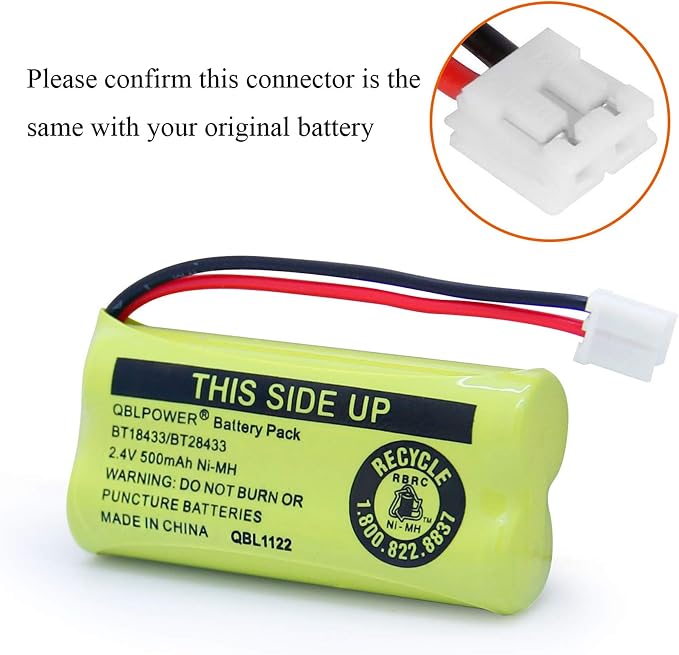 BT18433 BT28433 BT184342 BT284342 BT1011 BT-1011 2.4V 500mAh Ni-MH Replacement - Image 4