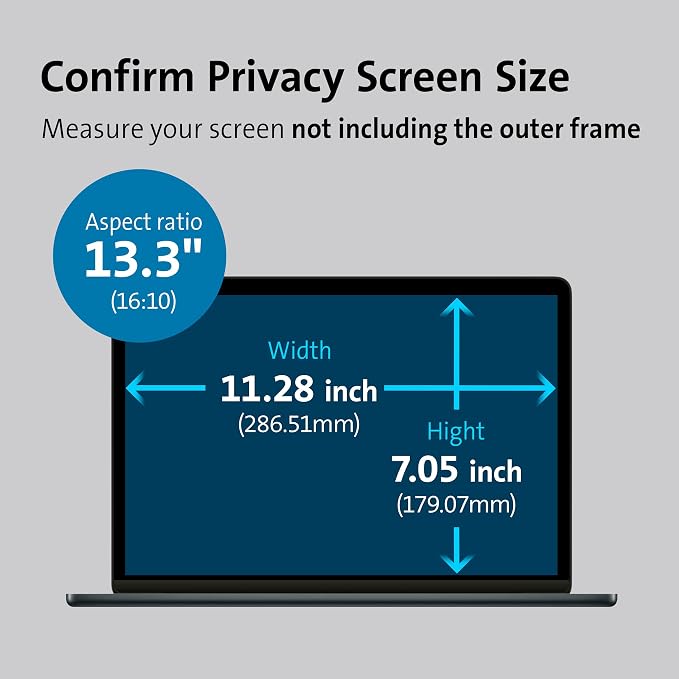 Kensington MagPro™ Magnetic Laptop Privacy Screen 13.3 inch, Removable 16:10 - Image 7