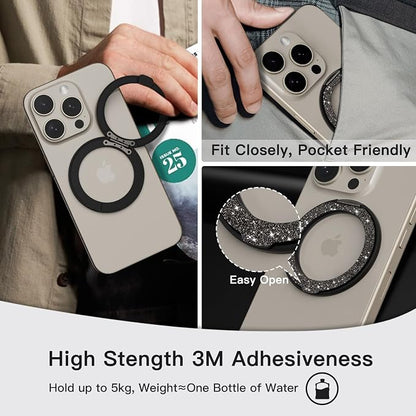 COOLQO 2Pcs 360 Spin Cell Grip Ring Phone Stand Magnetic Holders - Image 4