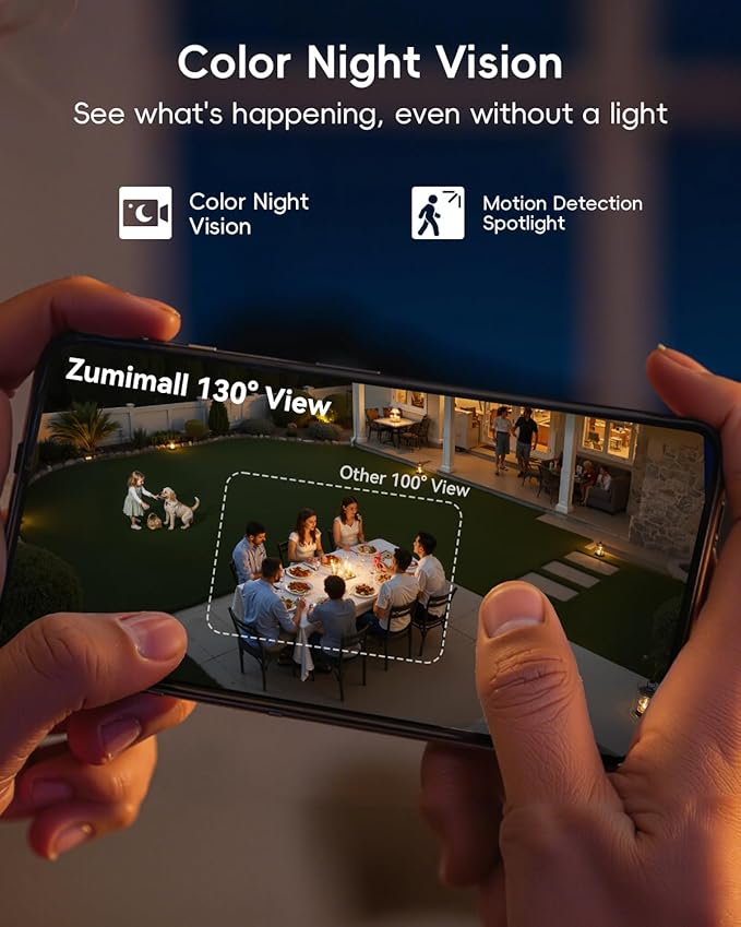 ZUMIMALL Solar Security Cameras Wireless Outdoor, 2K Outdoor Camera Wireless - Image 4